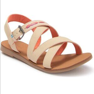 TOMS Sicily Strappy Sandal in Natural Youth Size 6 New With Tags